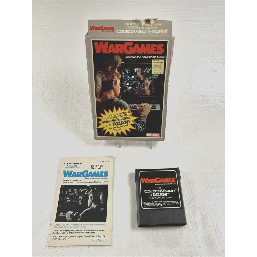 Vintage War Games ColecoVision Box,Game & Manual-No Overlay's-Tested & Working